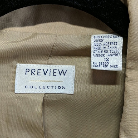 100% silk khaki blazer - Picture 2 of 3